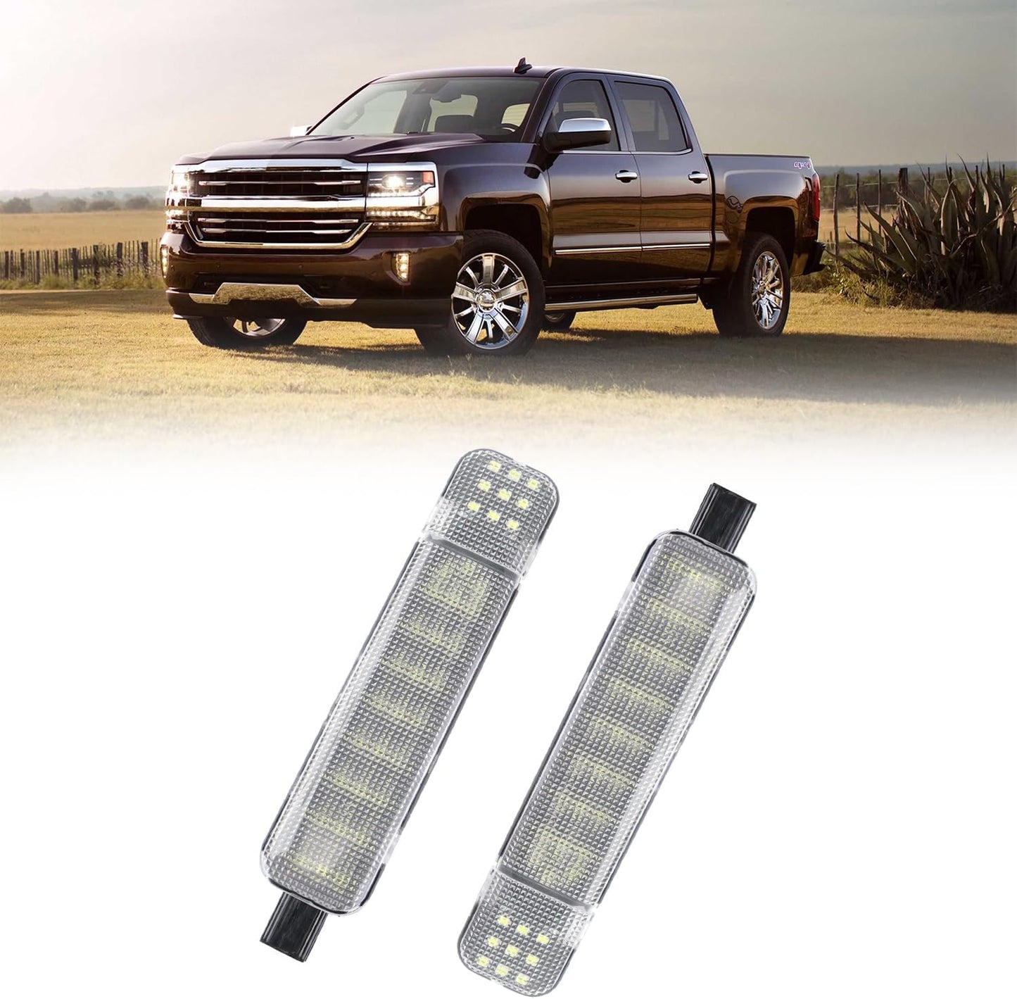 Luces LED panel puerta interior 33 chips SMD blancas 2 Uds