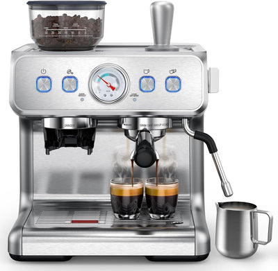 Cafetera Espresso 15 Bar Espumador Leche 75oz Acero Inox