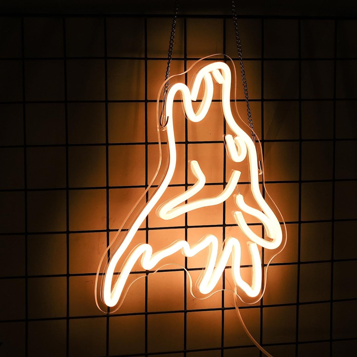 Señal neón lobo blanco luces led regulables dormitorio