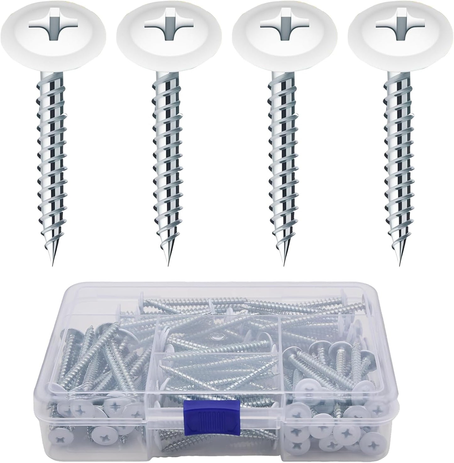 100 Tornillos Madera Blanca #8 x 1-1/4pulg