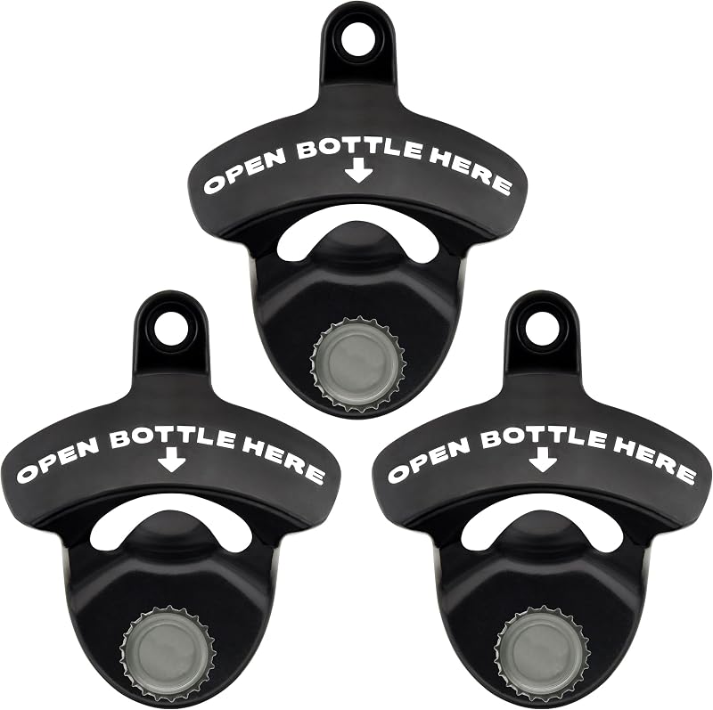 Abrebotellas magnético acero inox pared negro blanco set 3
