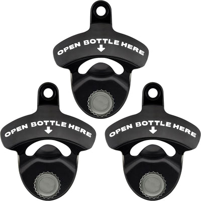 Abrebotellas magnético acero inox pared negro blanco set 3