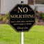 Señal No Solicitar para Casa y Patio Metal Negro Dorado