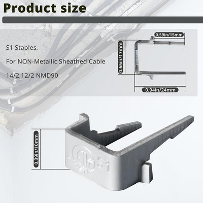 100 Clavos U Acero Galvanizado para Cable 14/2 y 12/2 NM-B ETL
