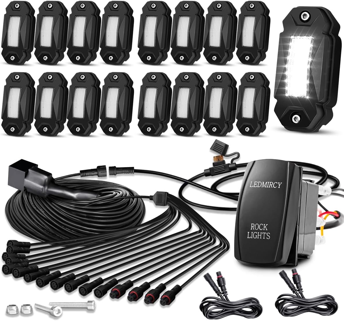 Kit luces roca blancas puras 16 Pzas para camiones