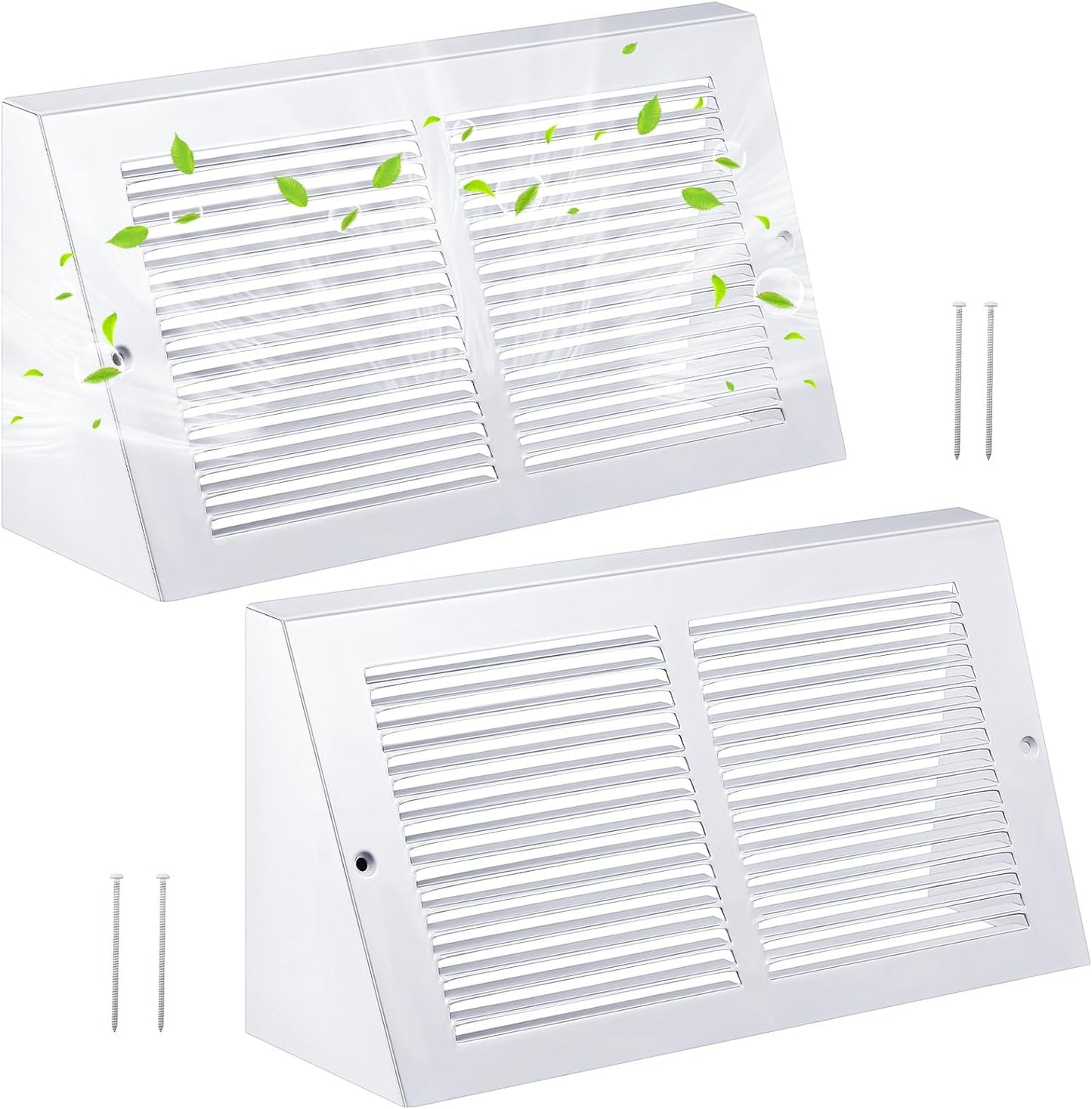 2 Cubiertas Ventilación 14x6pulg Rejilla Triangular Acero