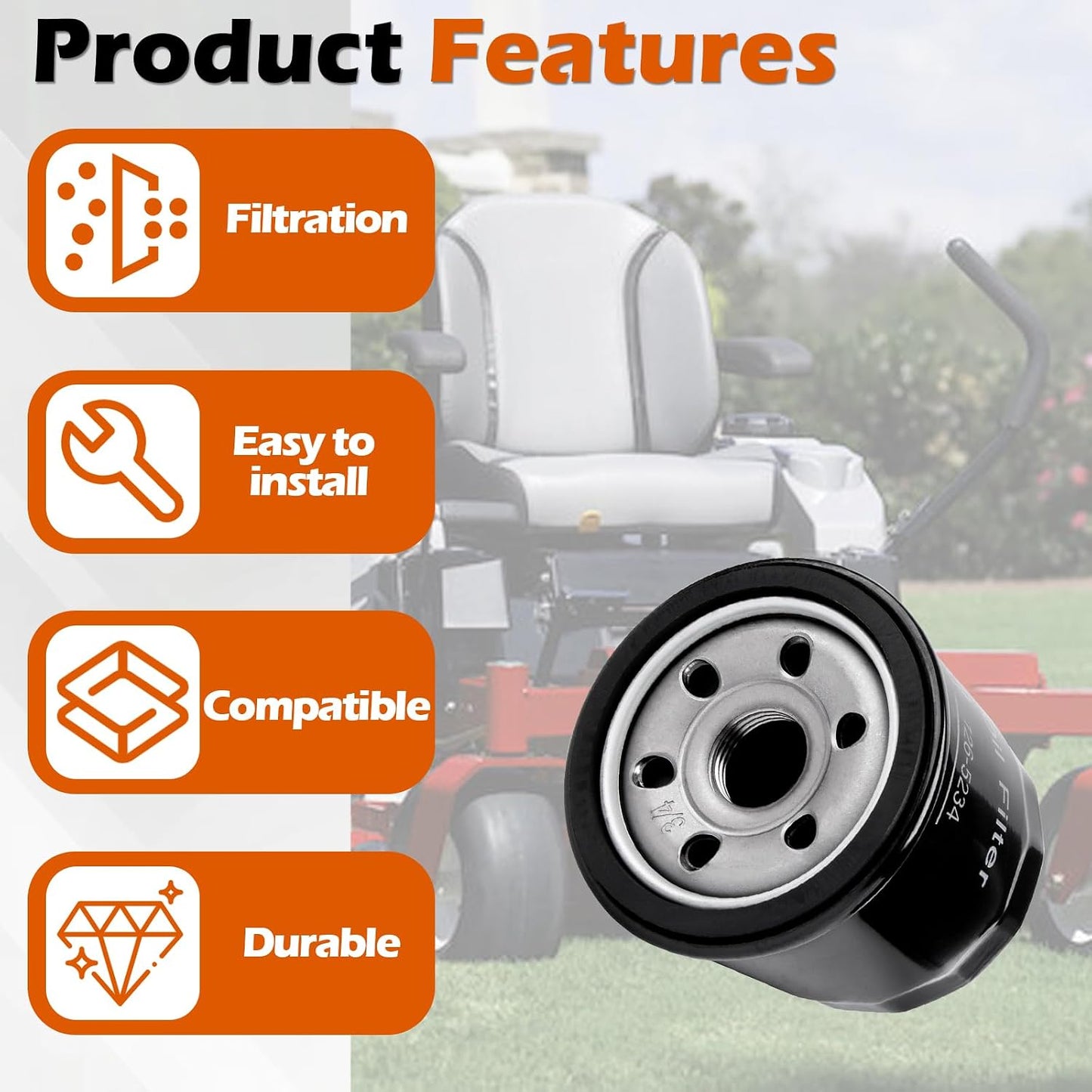 2 Filtros Aceite Motor Repuesto Exmark Comp Toro E-Series