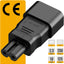 10 Adaptadores CA IEC C14 a C7 PVC 10A 125V Negro