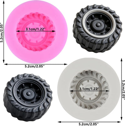 Moldes de silicona 3D redondos para decorar pasteles, cupcakes y chocolate, juego de 2