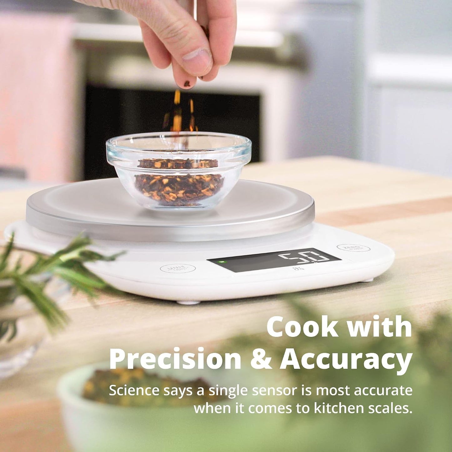 Báscula cocina digital lcd gramos oz 11lb blanco sin tazón