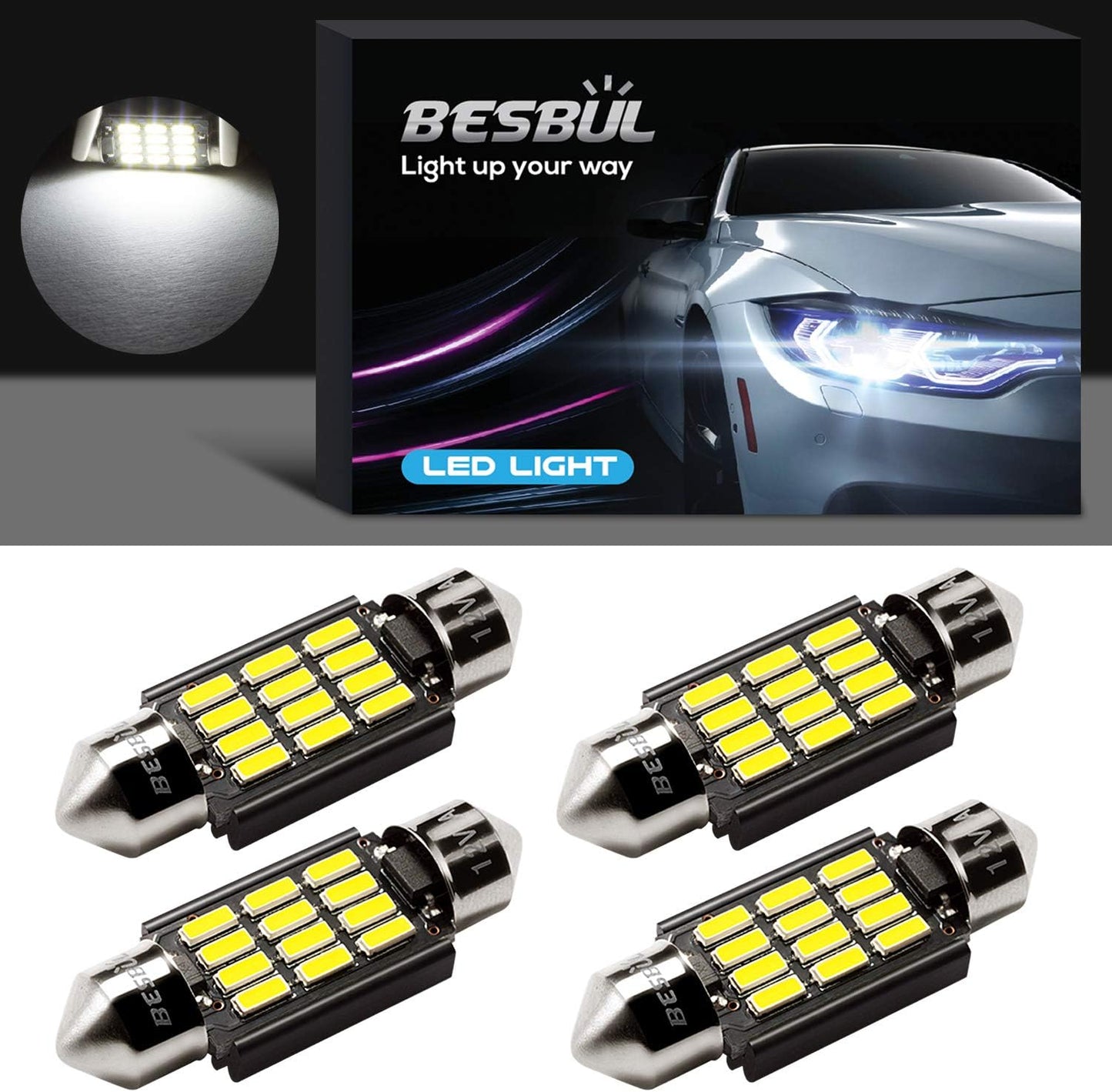 Bombilla LED 6418 6000K blanca pack 4