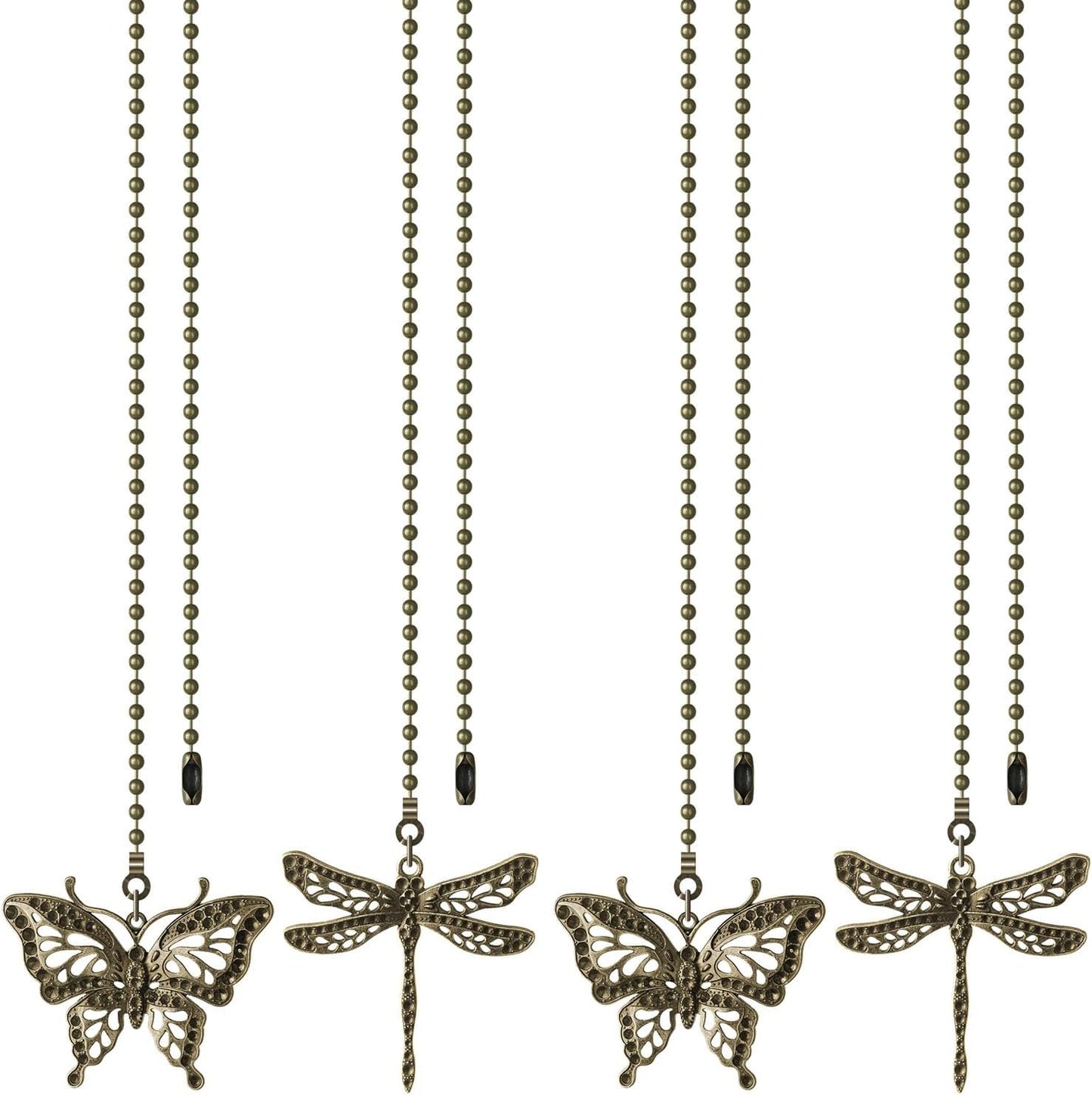 Cadena tracción ventilador techo 12pulg bronce decorativo set 4