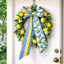 Cinta corona limón azul amarillo para puerta boda