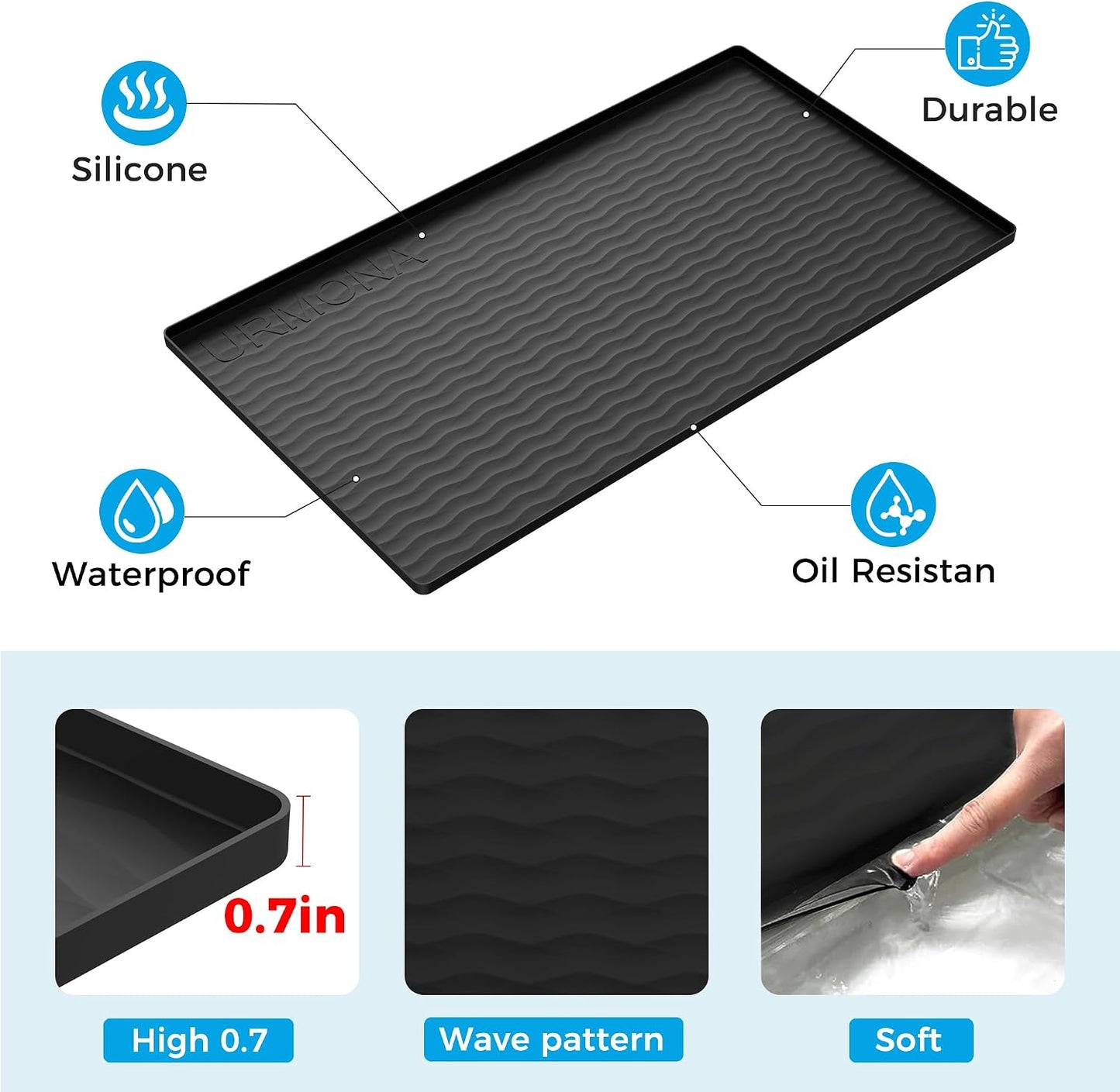 Tapete silicona impermeable cocina baño 37x22"