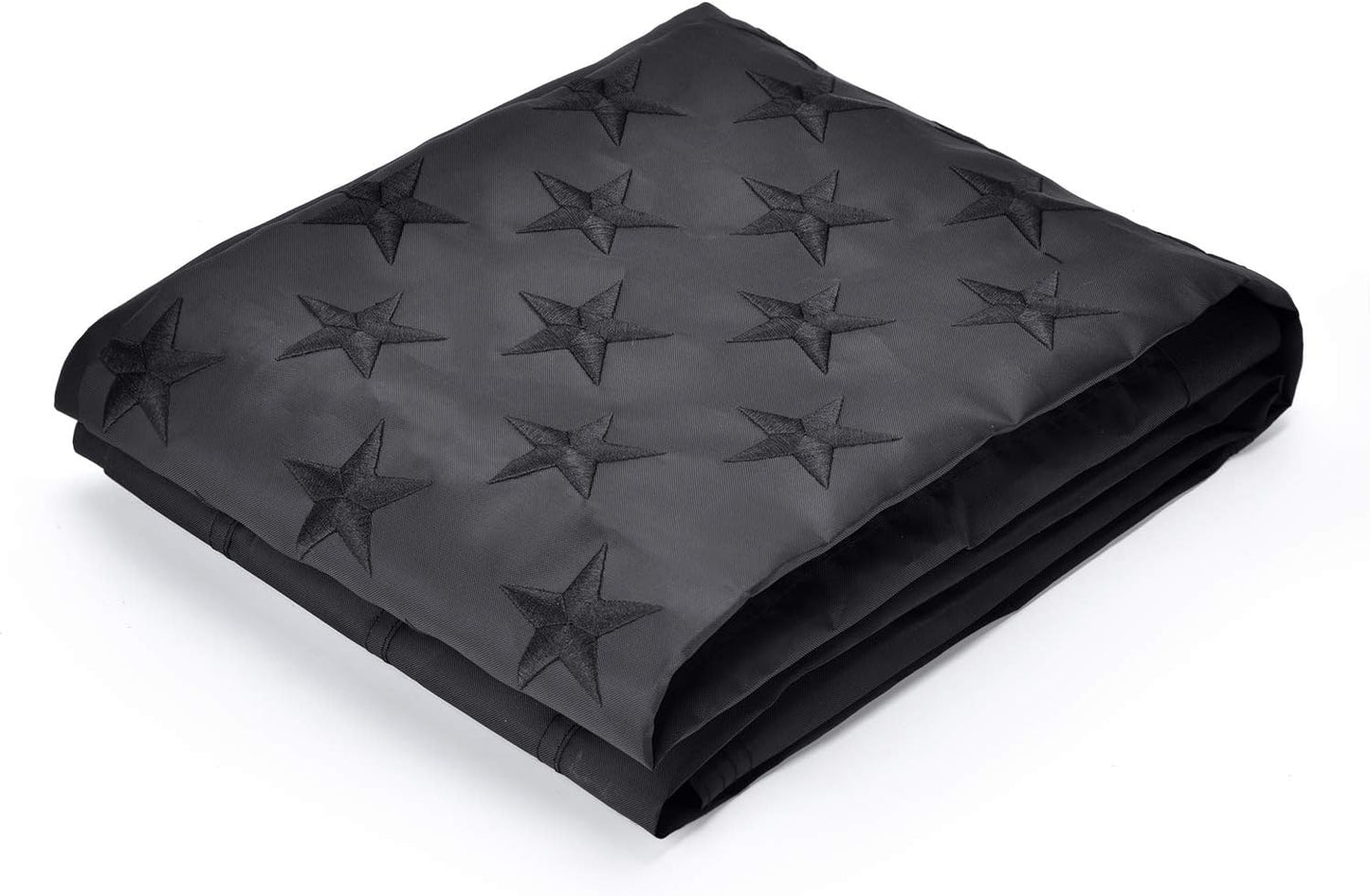 Bandera estadounidense negra nailon estrellas bordadas