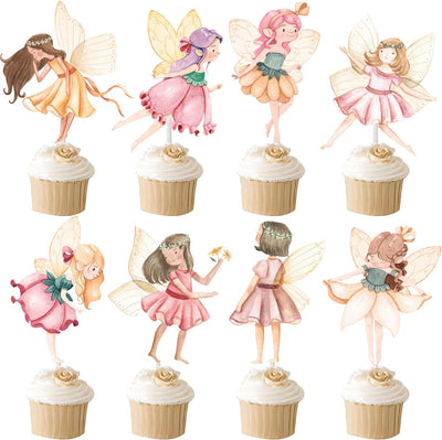 Decoración cupcakes hadas 24 pzas fiesta cumpleaños elfos