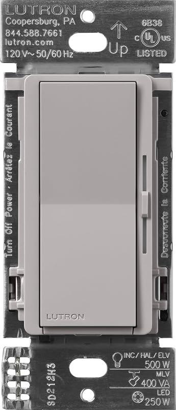 Interruptor atenuador Lutron Diva ELV gris para LED