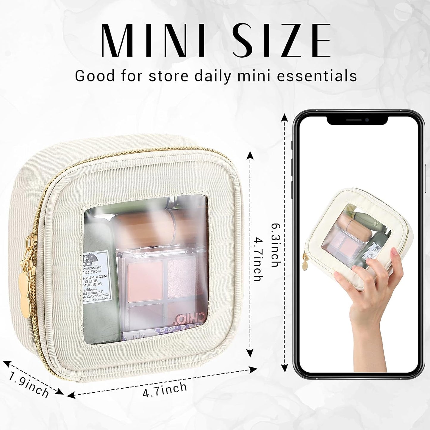 3 bolsas transparentes cosméticos viaje con cremallera