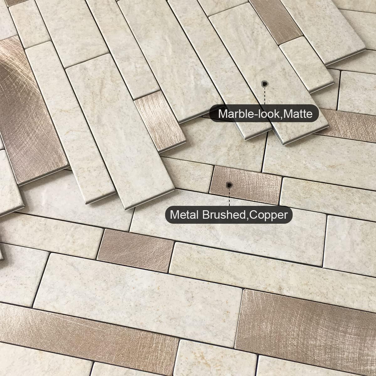 Adhesivos mosaico salpicadero cocina baño 10 hojas beige