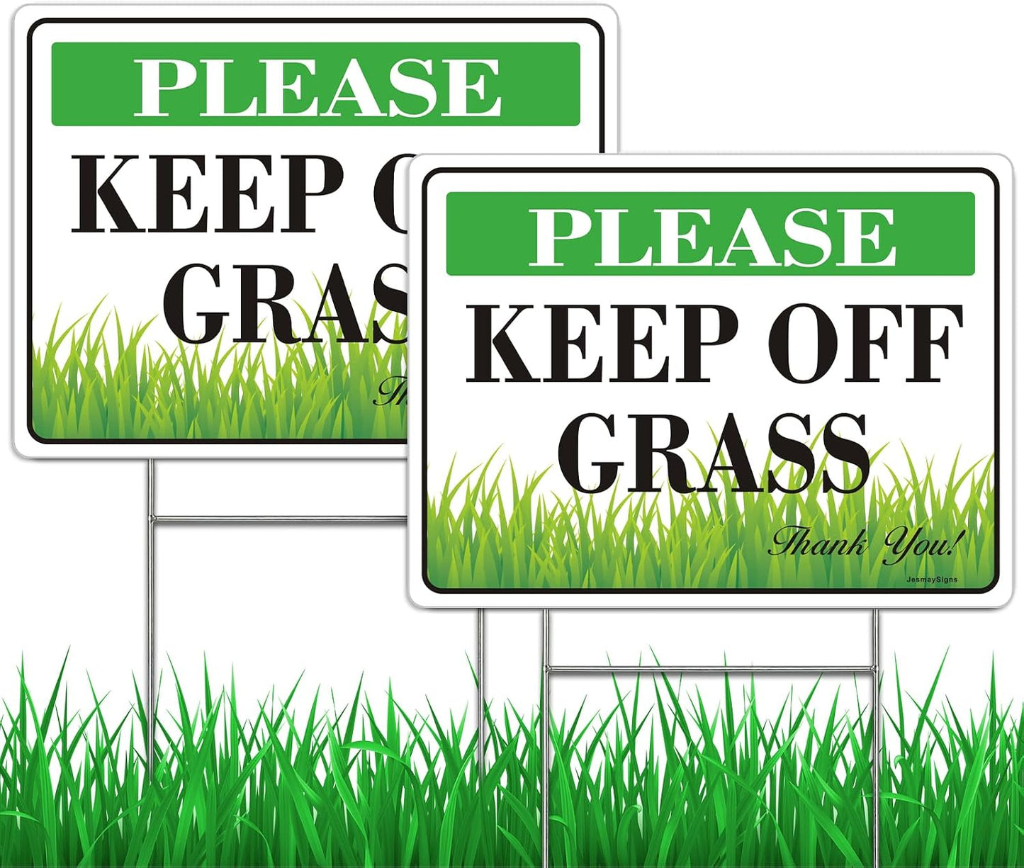 2 Letreros Plástico Corrugado 12.6x9.5" Keep Dogs Off Lawn