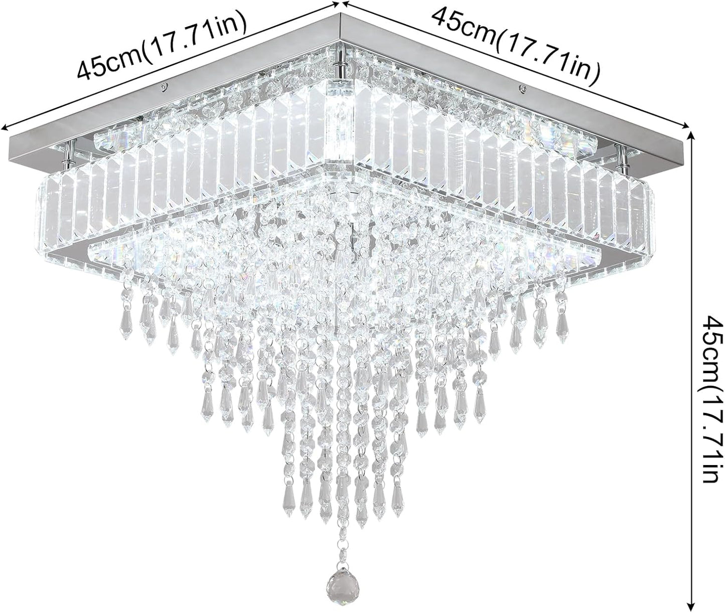 Lámpara techo cristal moderna LED regulable cocina