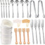 Accesorios para tabla de embutidos con cuchillos y utensilios
