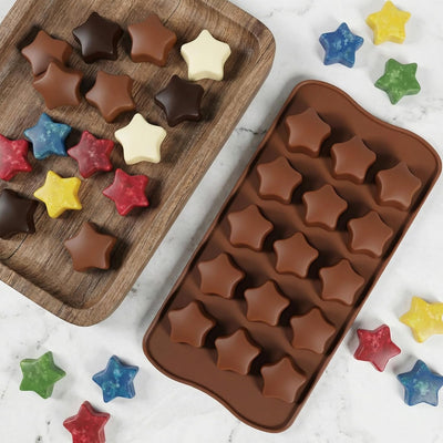 Moldes de silicona con forma de estrella para chocolate, helado, mentas y velas