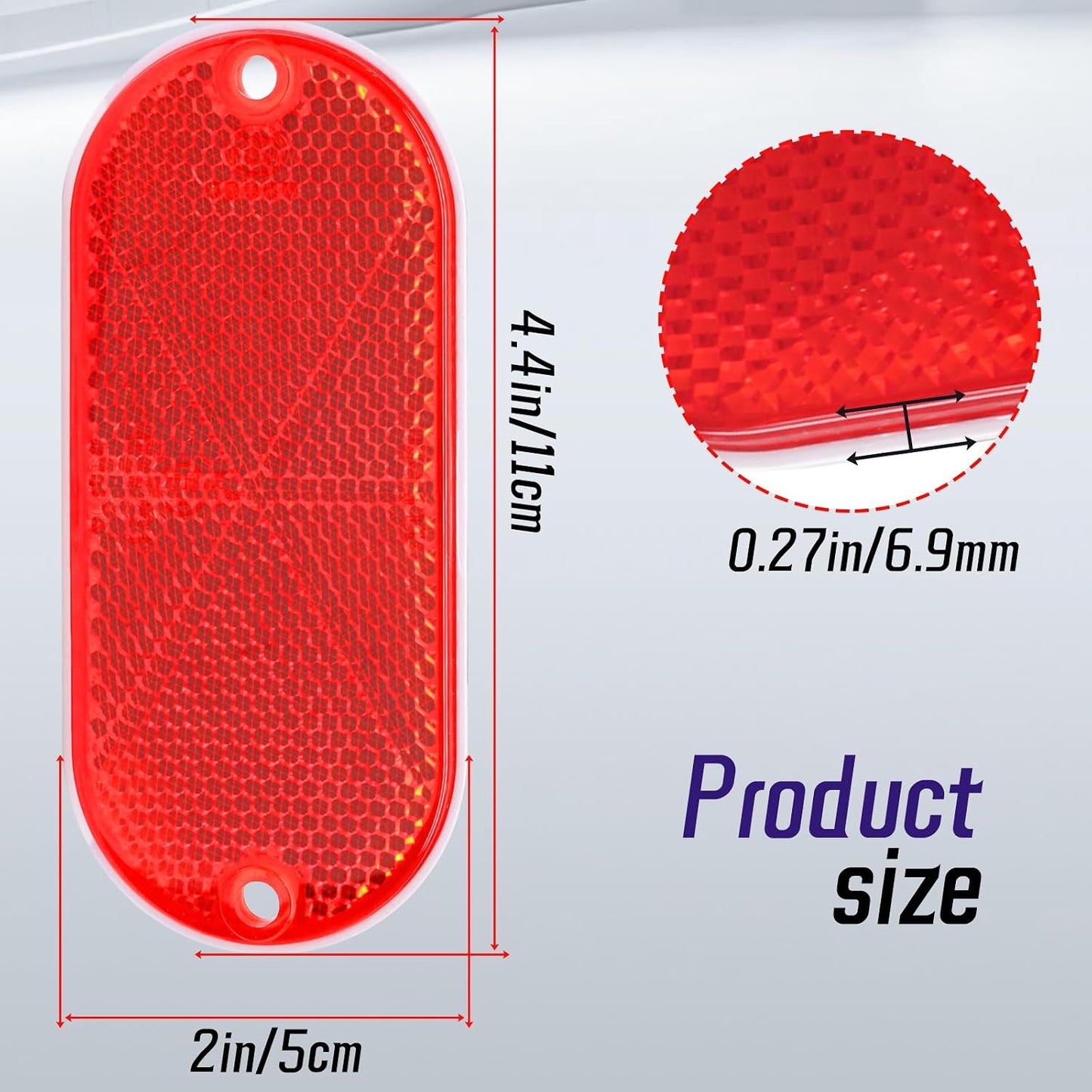 10 Pack Reflectores Rojos Autoadhesivos para Remolques