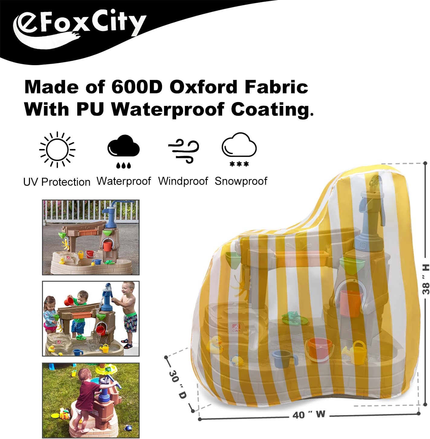 Funda mesa agua niños comp paso 2 resistente rayas amarillas