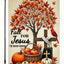Bandera jardín doble cara 12x18pulg otoño cruz calabaza