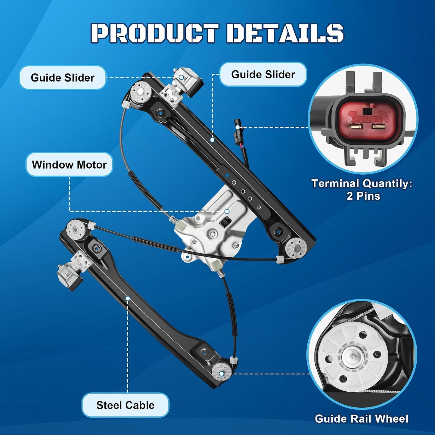 Elevalunas eléctrico 2 pines para Chevy Cruze 2016