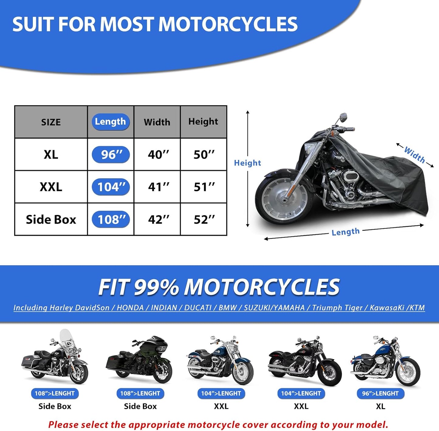 Funda impermeable para motocicletas Harley Sportster