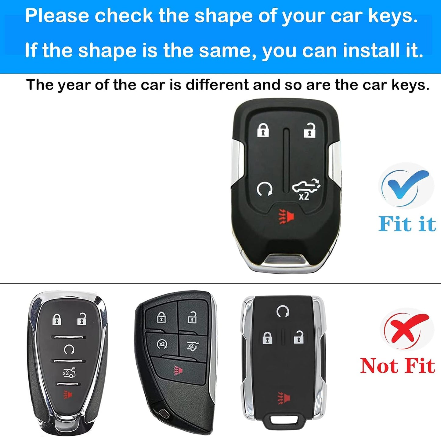 Estuche TPU llavero Chevrolet compat 5 botones azul