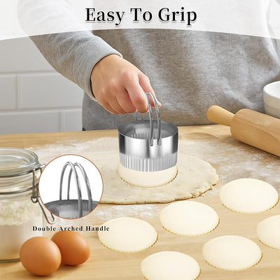 Juego 5 Pzas Cortador Galletas Acero Inox Borde Estriado