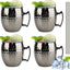 Set 4 Tazas Moskva Mule 17oz Acero Inox Asa Latón