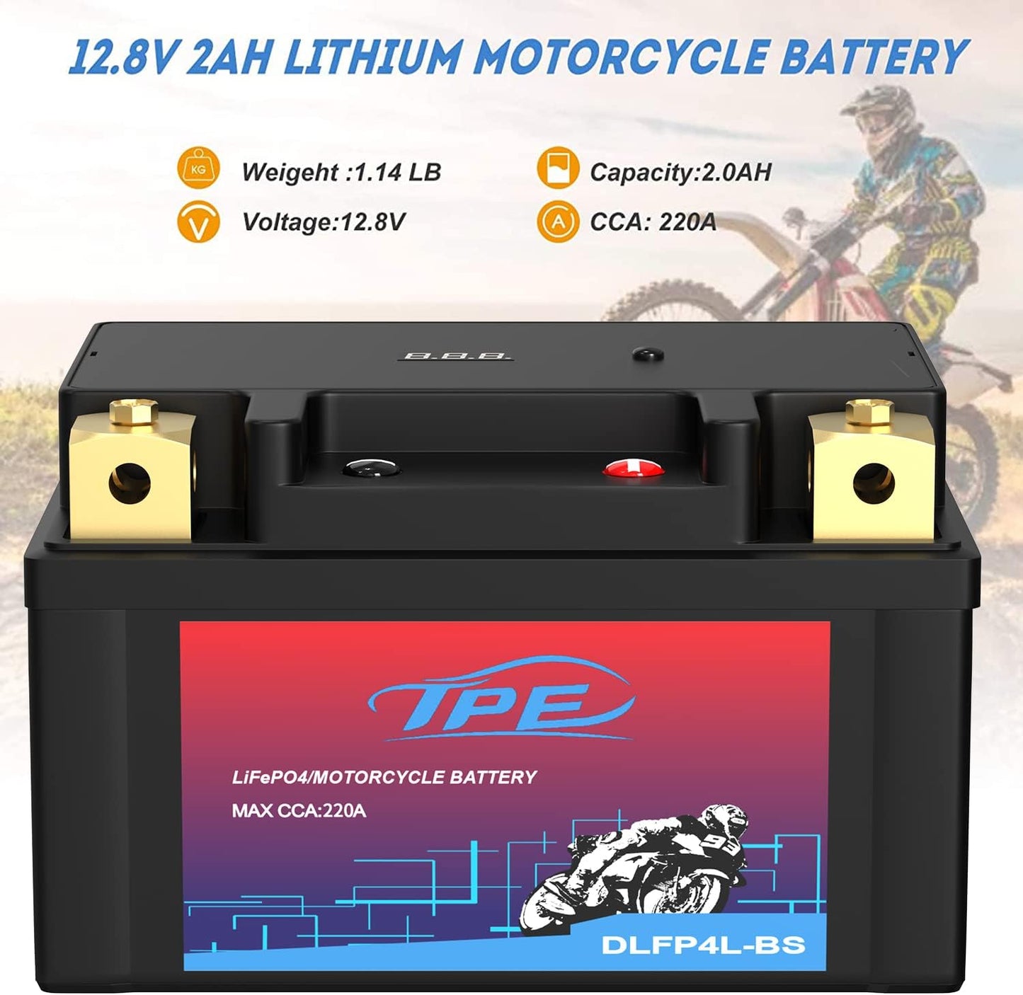 Batería Litio 12V 2.5Ah para Motocicleta ATV Quad