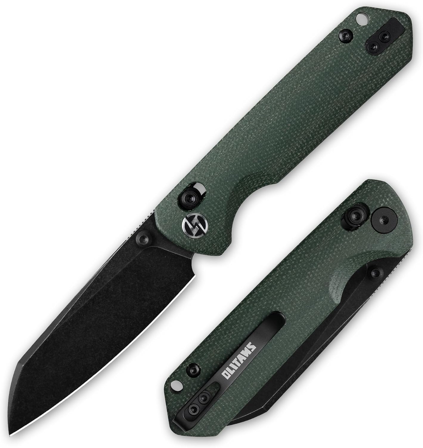 Cuchillo EDC acero 14c28n bloqueo barra verde