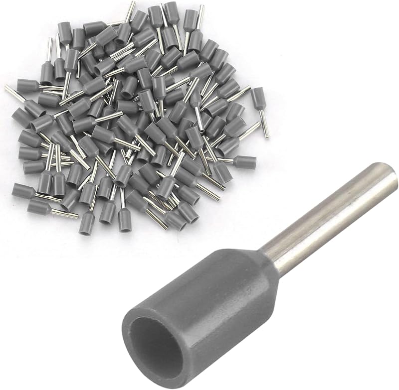 Cable cobre 12AWG 4.0mm² conector crimpado aislado 100 pzas gris
