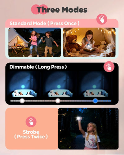 Linterna LED silicona para niños acampar y aventuras