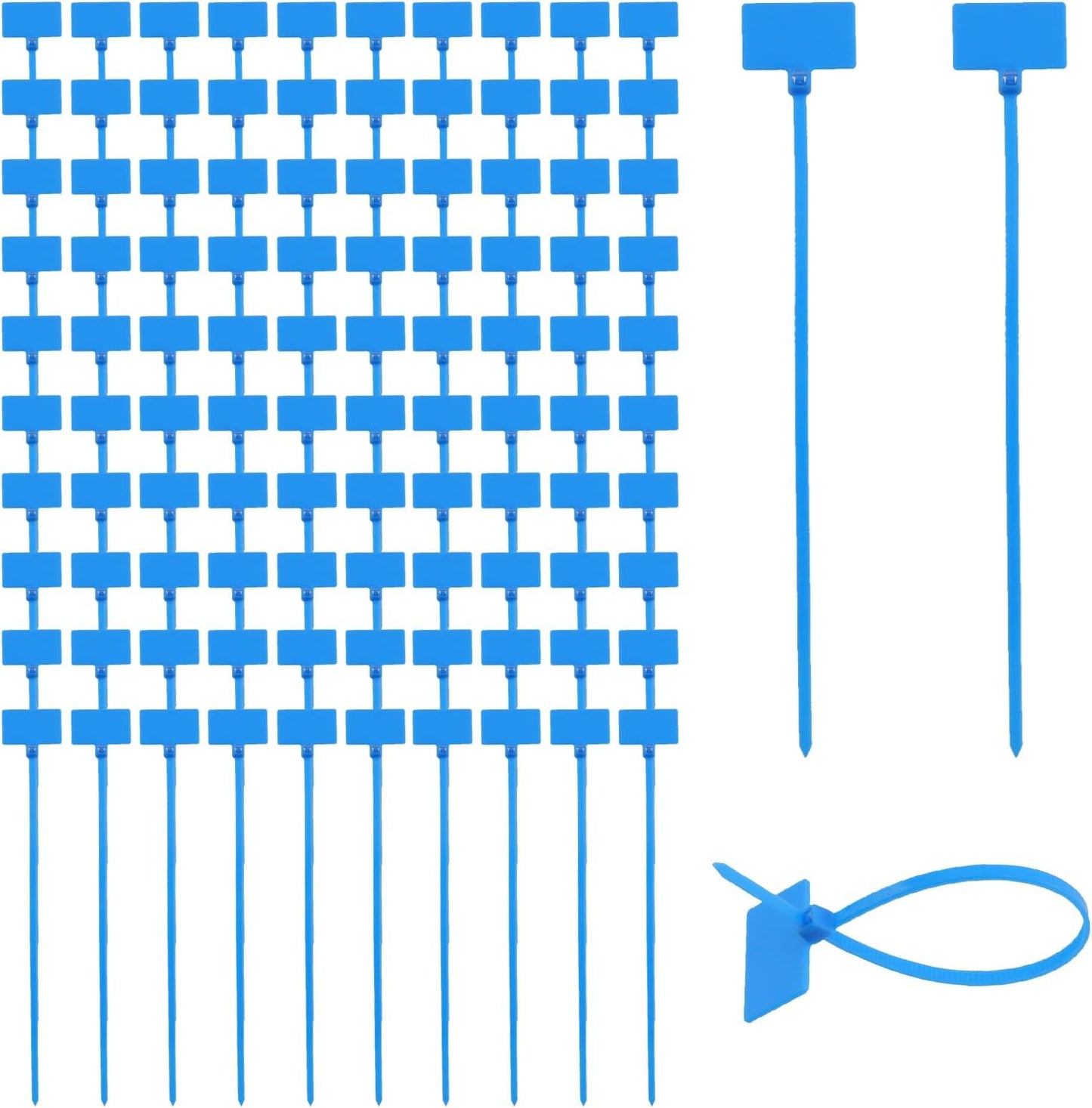 100 Etiquetas Azules para Cables de Nailon