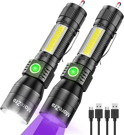 Linterna UV 3en1 recargable 1200lúmenes 7 modos impermeable