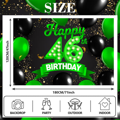 Cartel cumpleaños 46 mujer decoración globos confeti