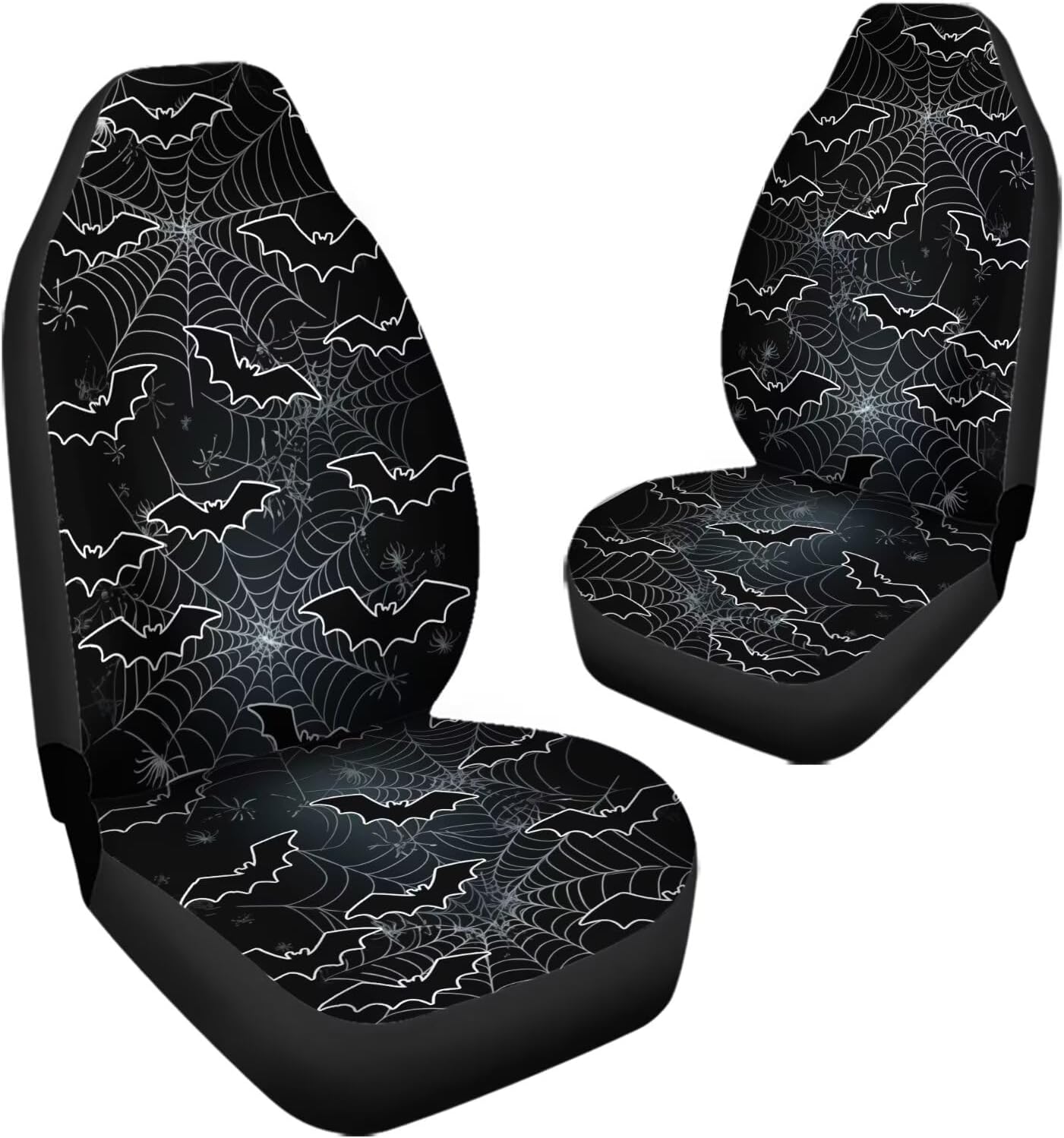 Set 2 fundas asiento coche negras murciélago Halloween