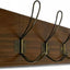 Perchero madera pino 24" 5 ganchos dorados estilo rústico