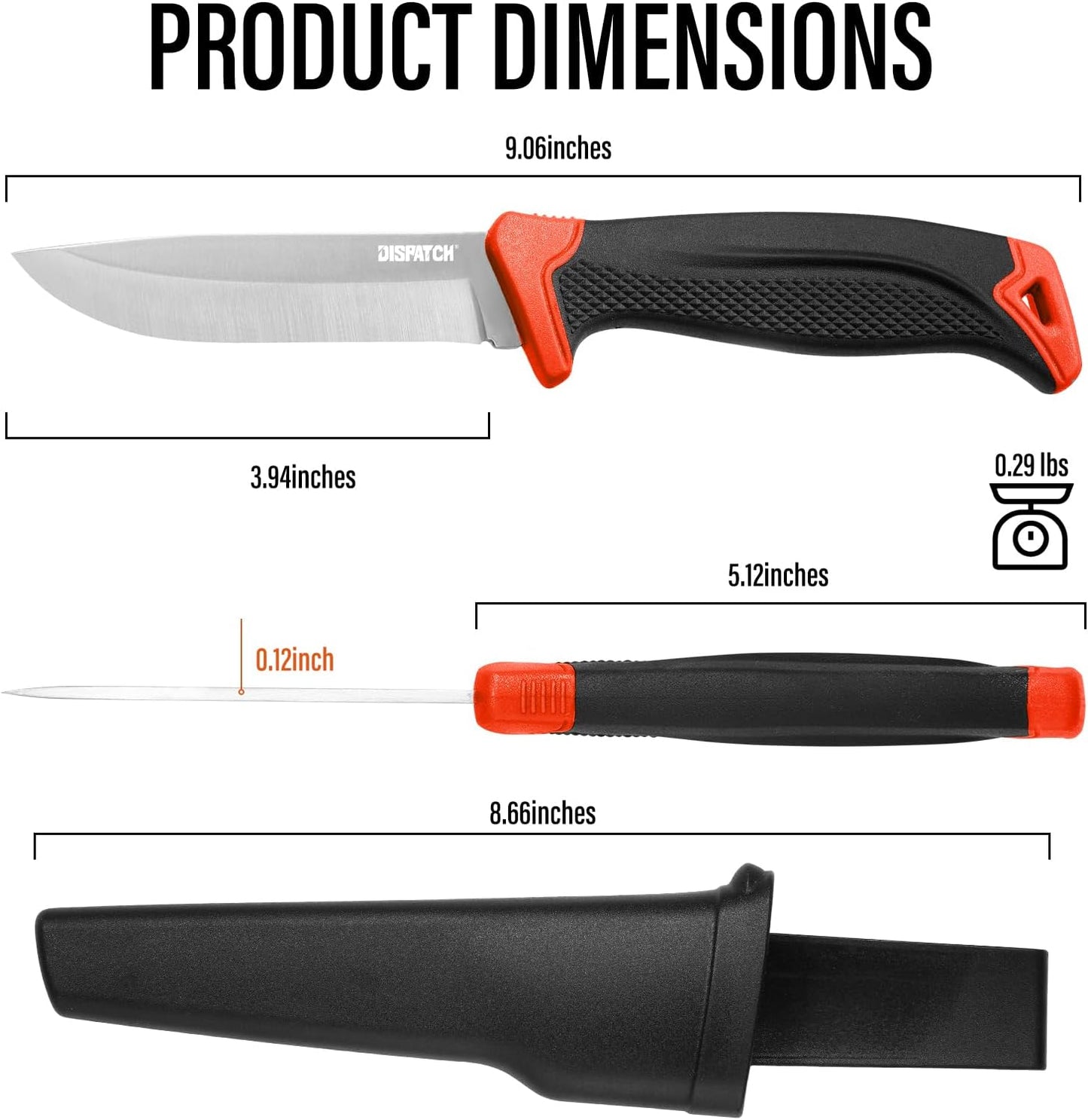 Cuchillo acero carbono 5Cr13MoV 4pulg mango ABS camping