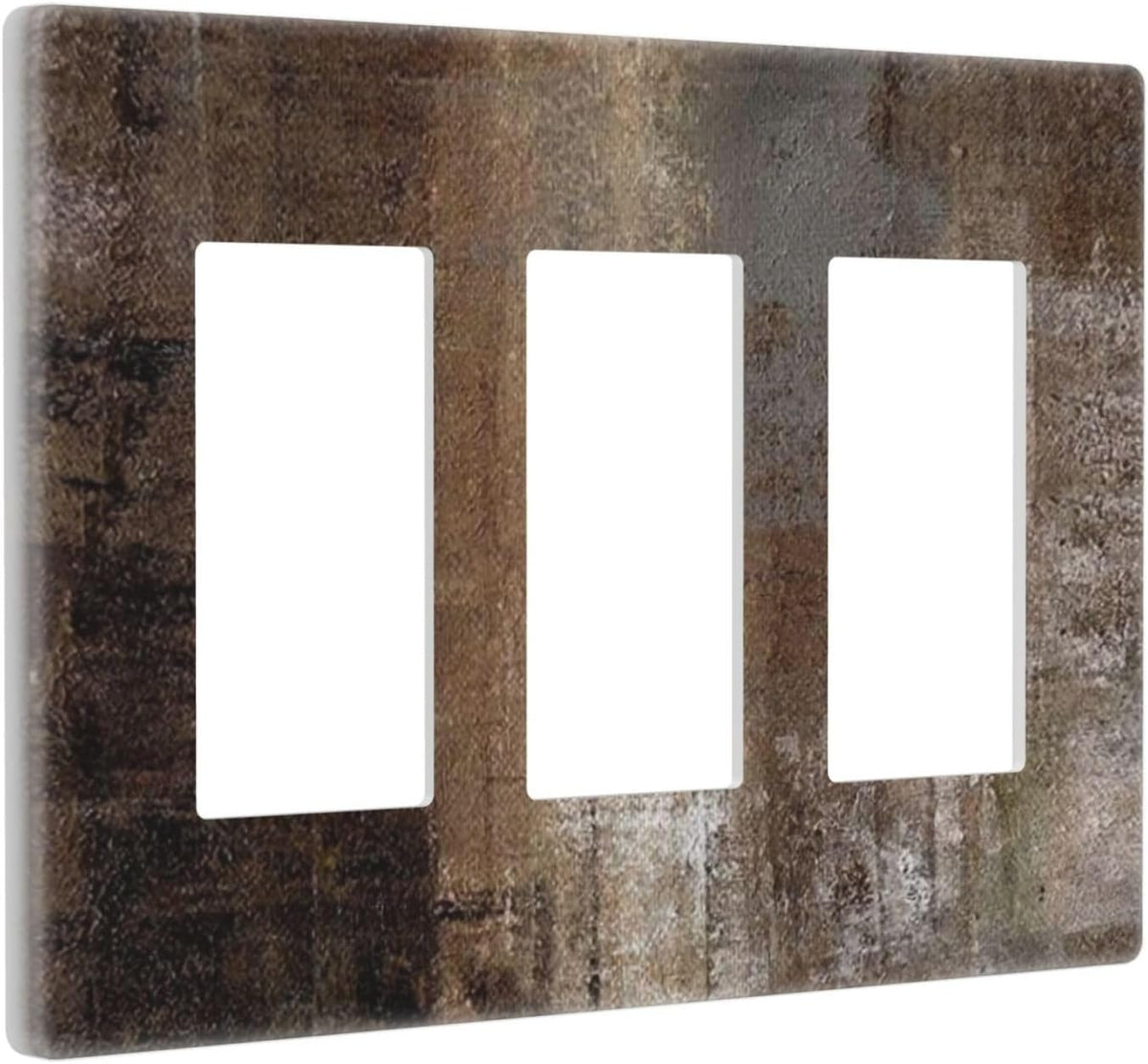 Placa interruptor decorativa 3 bandas marrón gris/blanco