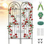 2 Enrejados Metal Jardín 86.7x19.7pulg Celosía Alambre Negro