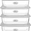 Set 4 Contenedores Vidrio Tapa Herméticos 35oz