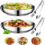 2 Pzas Platos Acero Inox 8.7pulg Doble Capa 18/8 con