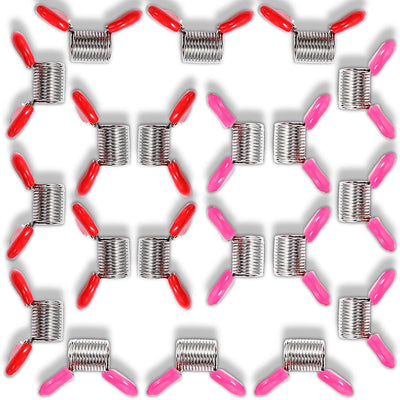 20 Abrazaderas Cuentas para Joyas con Asas Rojas y Rosas